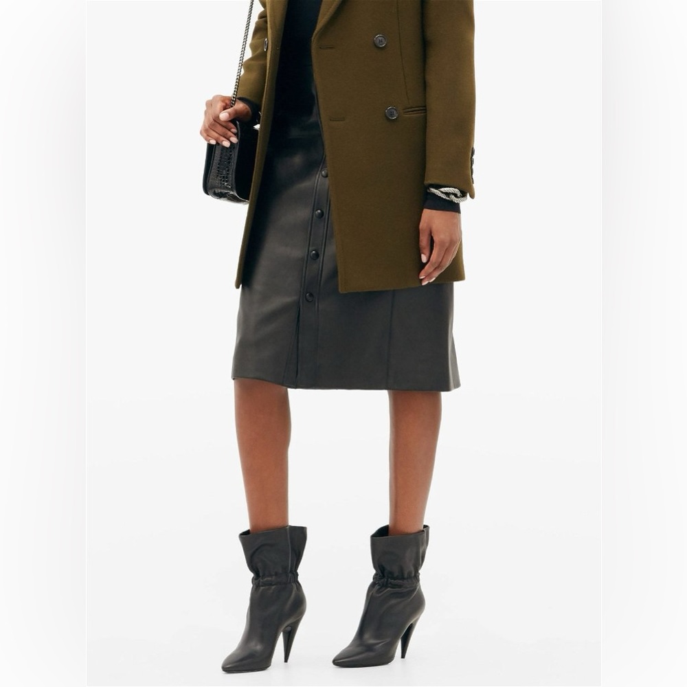 Saint Laurent ‘Etienne’ Ruffled Leather Ankle Booties
